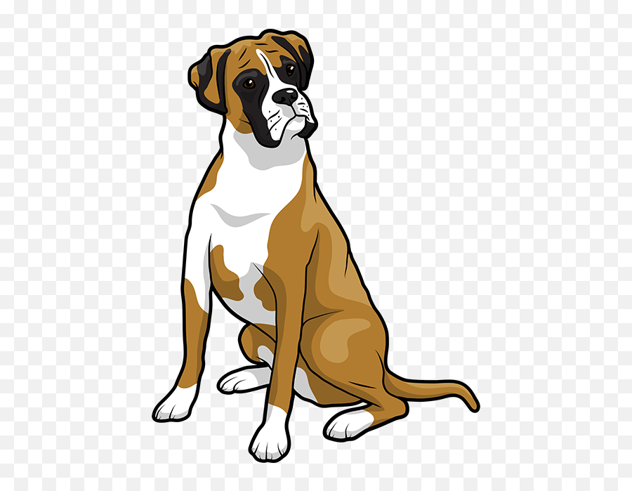 Boxermoji - Cartoon Boxer Dog Drawing Emoji,Boxer Emoji