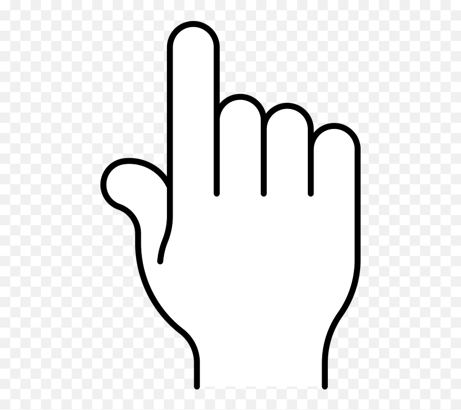 Finger Index Hand Sign Symbol - Hand Cursor White Png Emoji,Pointing Finger Smile -emoticon -stock