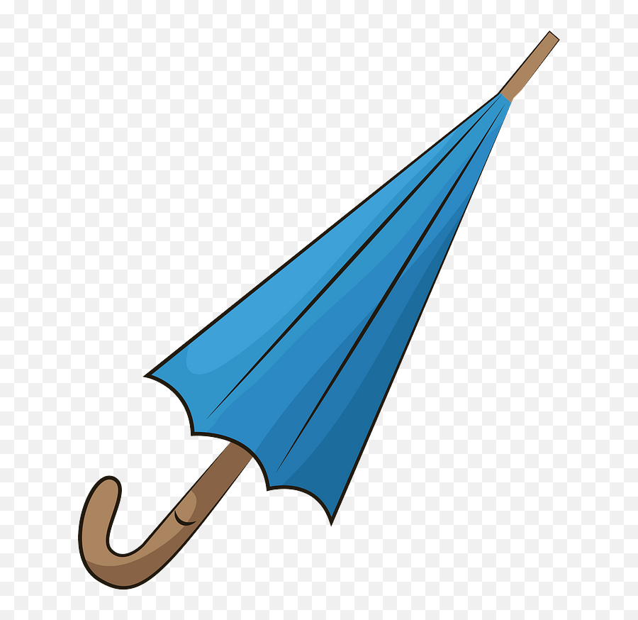 Closed Blue Umbrella Clipart Free Download Transparent Png - Dibujo De Un Paraguas Cerrado Emoji,Emoticon Guarda Chuva