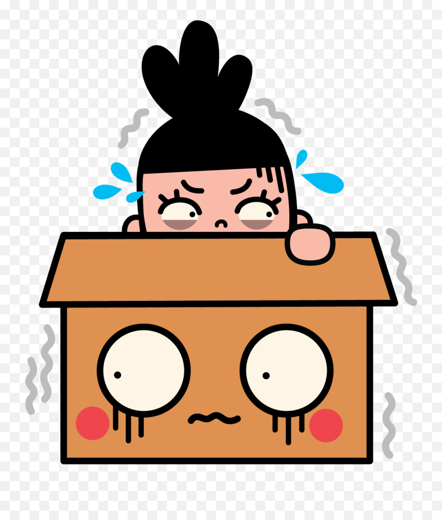 Facebook Stickes Box Girl - Uijungkim Emoji,Box Emotion