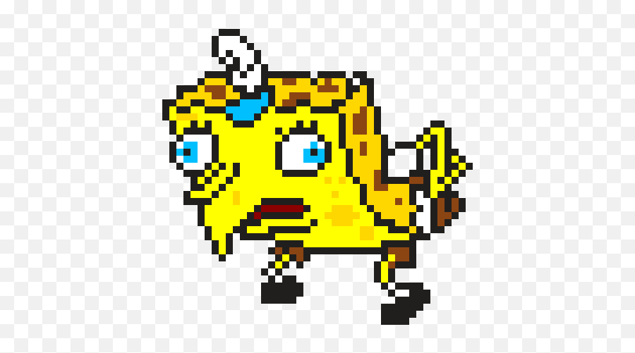 Mocking Spongebob Pixel Art Maker Emoji,Spongebob Bird Emoticon