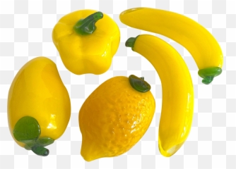 Vintage 1980u0027s Modern Hand Blown Murano Art Glass Decorative Yellow Fruit - Set Of 5 Emoji,Citrus Fruit Named After A City In Morocco Emoji