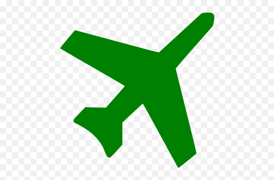 Green Airplane 3 Icon - Green Plane Icon Png Emoji,Plane Emoticon
