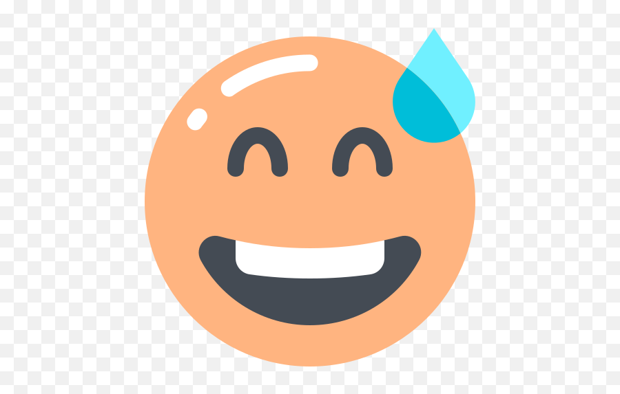 Grinning Face With Sweat Icon - Blush Icon Emoji,Sweating Emoji