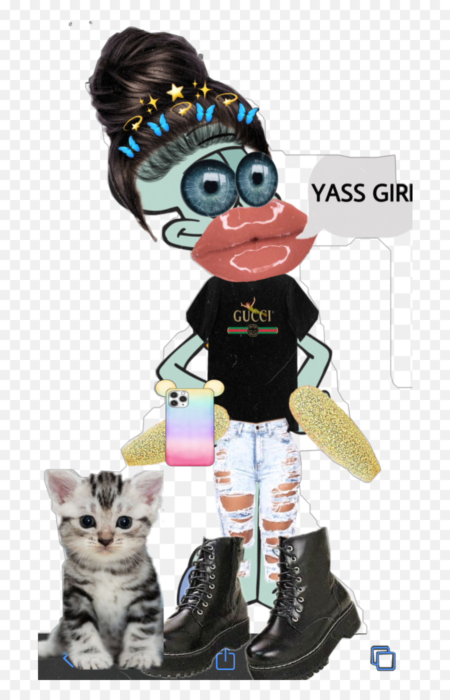 Bunbun Follow Me At Tik Tok Sticker - Domestic Cat Emoji,Cat Boot Emoji