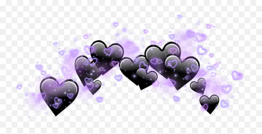 Freetoeditblack Purple Emoji Hearts Crown Shine,Black Emoji