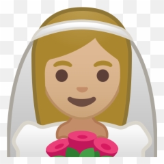 Bride With Veil Medium Light Skin Tone - Bride Emoji Png,Bride Emoticon