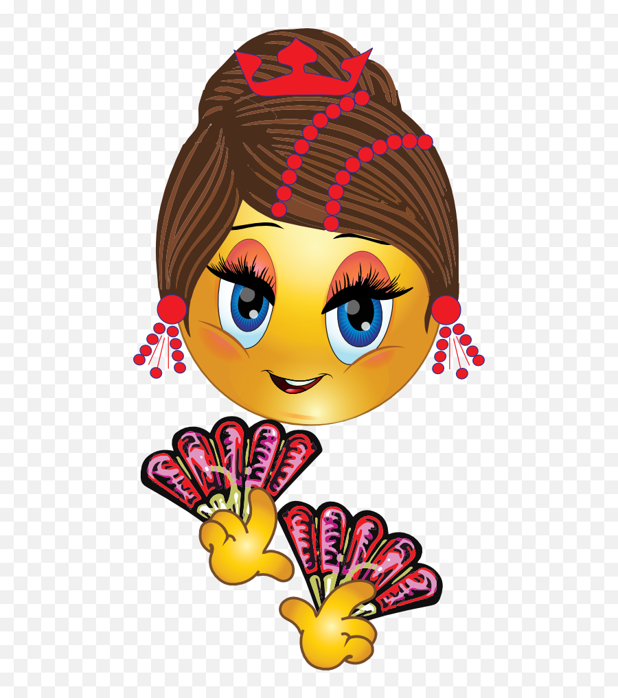 Pretty Spanish Girl Smiley Emoticon - Smiley Spanish Emoji,Spanish Emoji