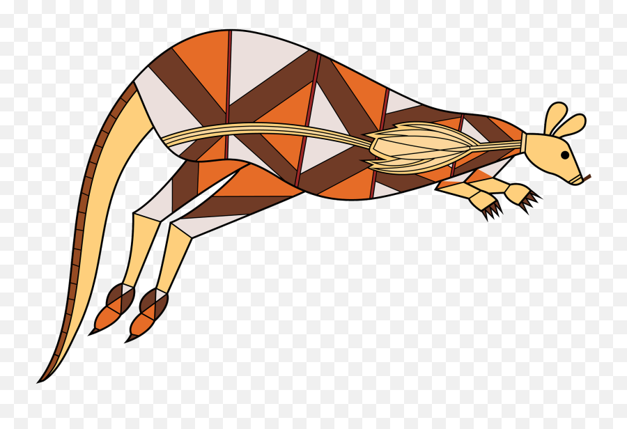 Tribal Australian Art Kangaroo Clipart Free Download - Drawing Emoji,Aboriginal Flag Emoji