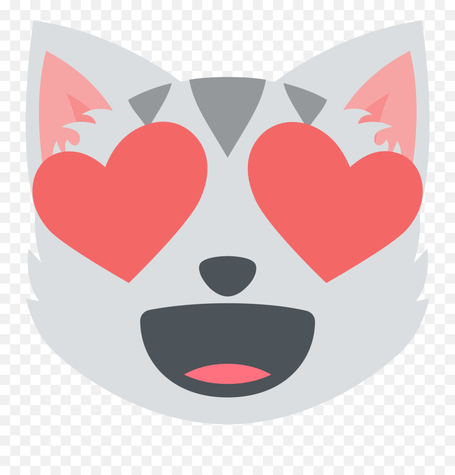 Rosto De Gato Sorridente Com Olhos De Coração Emoji - Emoji Cat Face Png,Coracao Em Emoticon