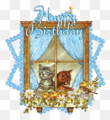 Download Animated Gif Happy Birthday Cat Gif Png U0026 Gif Base - Anniversary Cats Gif Emoji,Happy Birthday Cat Emoticons