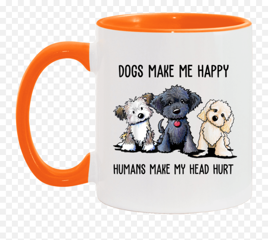 Dogs Make Me Happy Humans Make My Head Hurt Coffee Mugs - Mug Emoji,Schnauzer Emoji