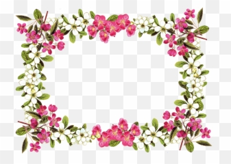 Border Frame Floral Flowers Sticker - Border Design Flower Landscape Emoji,Emoji Border Design
