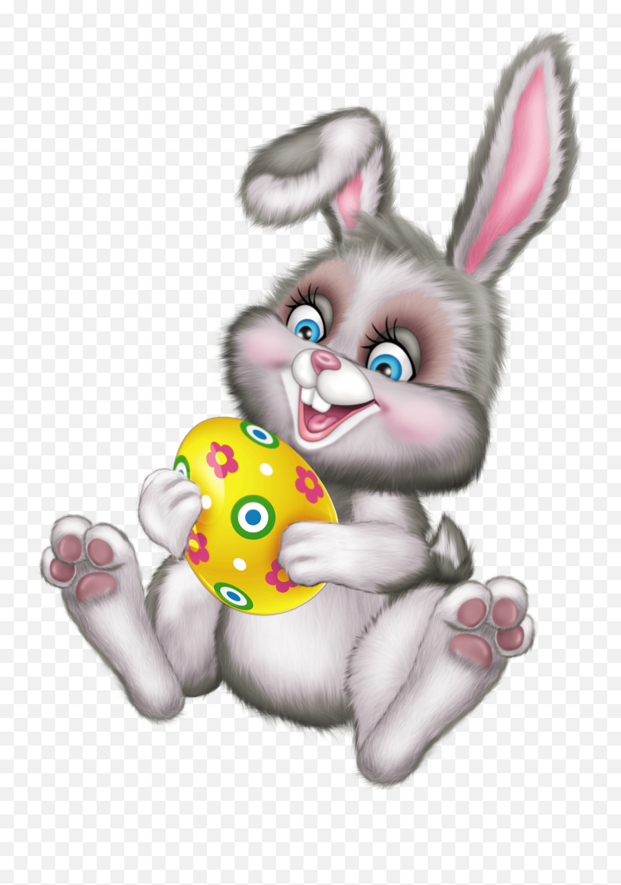 Cute Easter Bunny With Egg Png Picture - Cute Clipart Easter Bunny Emoji,Bunny And Egg Emoji