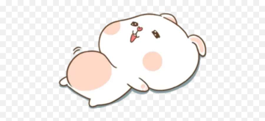 Puffy Rabbit 3 Sticker Pack - Mheenoom Emoji,21 Lazy Bear And Rabbit Wechat Expression Emoji