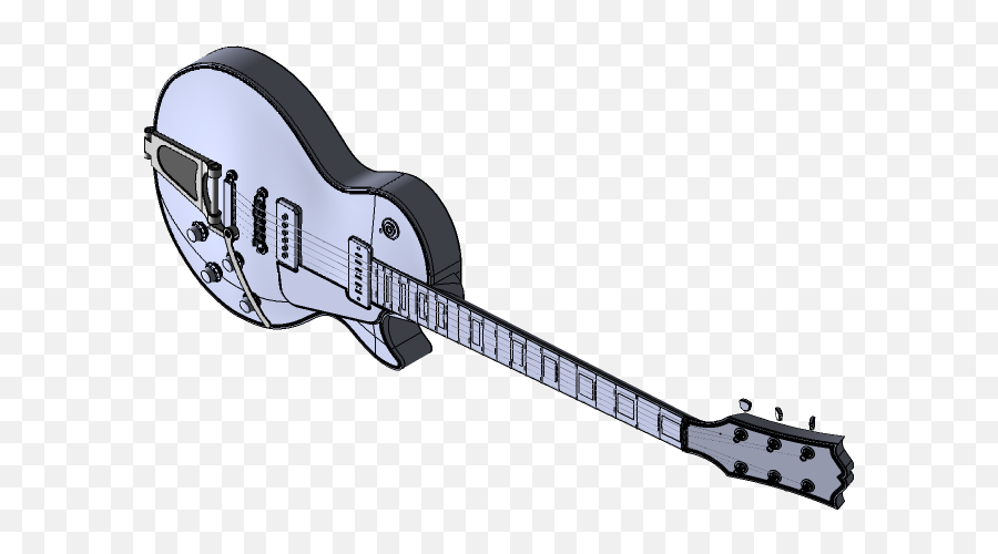 Les Paul Custom With B7 Bigsby Tremolo 3d Cad Model Emoji,Les Paul Guitar Emoticon For Facebook