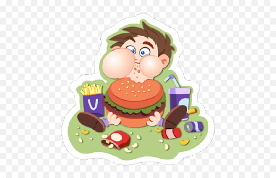 Telegram Sticker From Vibs Pack Emoji,Messy Eater Emoji