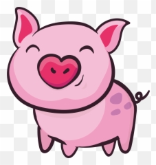 Domestic Pig Clip Art - Pink Cute Little Pig Png Download Pig Cartoon Png Emoji,Piggy Emoticons