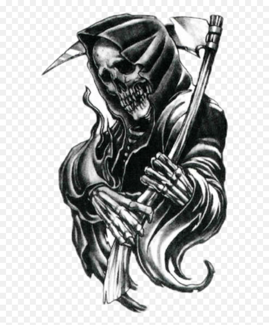 Grim Reaper Sticker - Grim Reaper Tattoo Designs Emoji,Grim Reaper Emoji