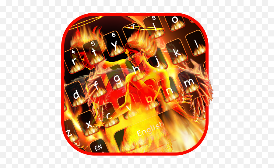 Hell Fire Angel Keyboard Theme - Art Emoji,You And Your Emojis Can Go To Hell