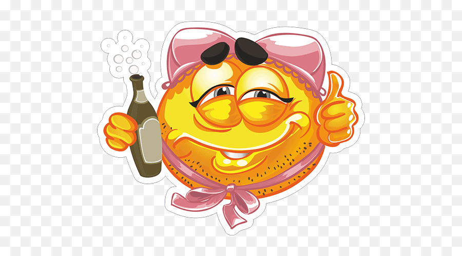 Car Bumper Stickers - Drunk Emoji Thumbs Up,Emoticon For Drinks