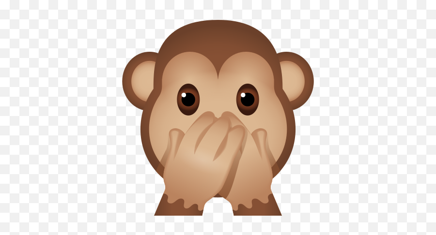 Speak No Evil Monkey Icon In Emoji Style - Happy,Emoji Monkey Covering Mouth Png