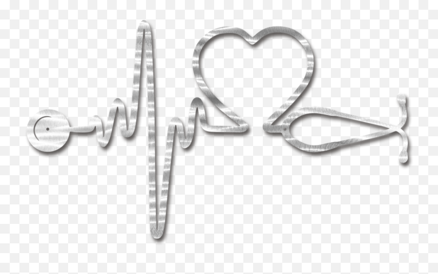 Stethoscope Heart Beat - Cross Heartbeat Tattoo Heartbeat Drawing Emoji,Metal Sign Facebook Emoji