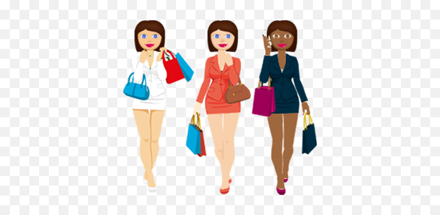 Anna U2013 Sassy Emoji Stickers For Women On Imessage By Edb Group - Three Girls Walking Cartoon,Shopping Emoji