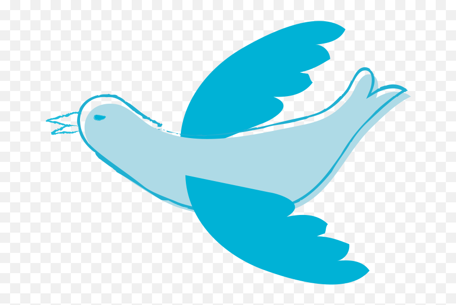 Clip Art Of Bird 2 - Clipartix Flying Cartoon Blue Bird Emoji,Blue Bird Emoji