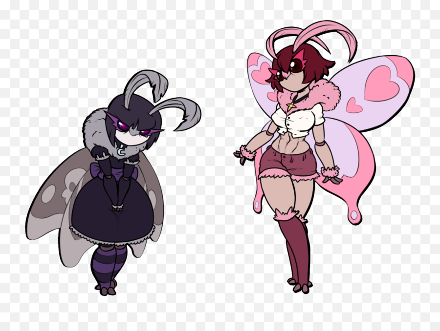 Some Moth Girls I Made Goth Moth And Thot Moth Moth Emoji,Who Made Lumi's Emoticons