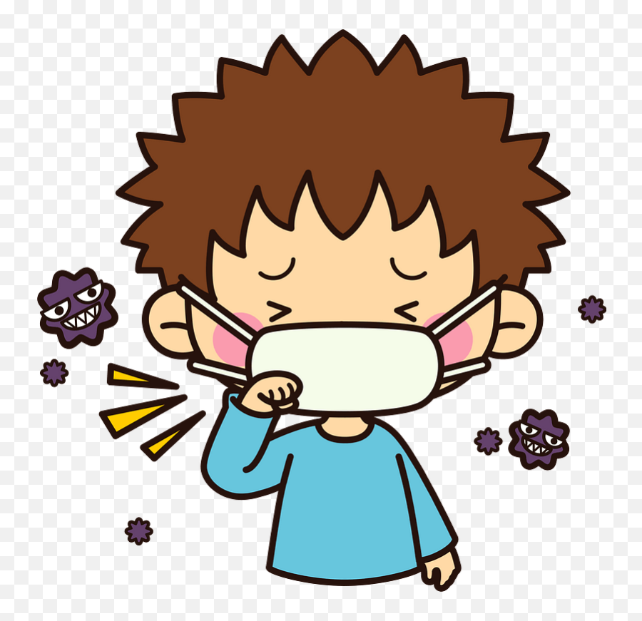 Influenza Child Cold Clipart - Virus Cartoon Png Transparent Emoji,Brrr---cold Emojis