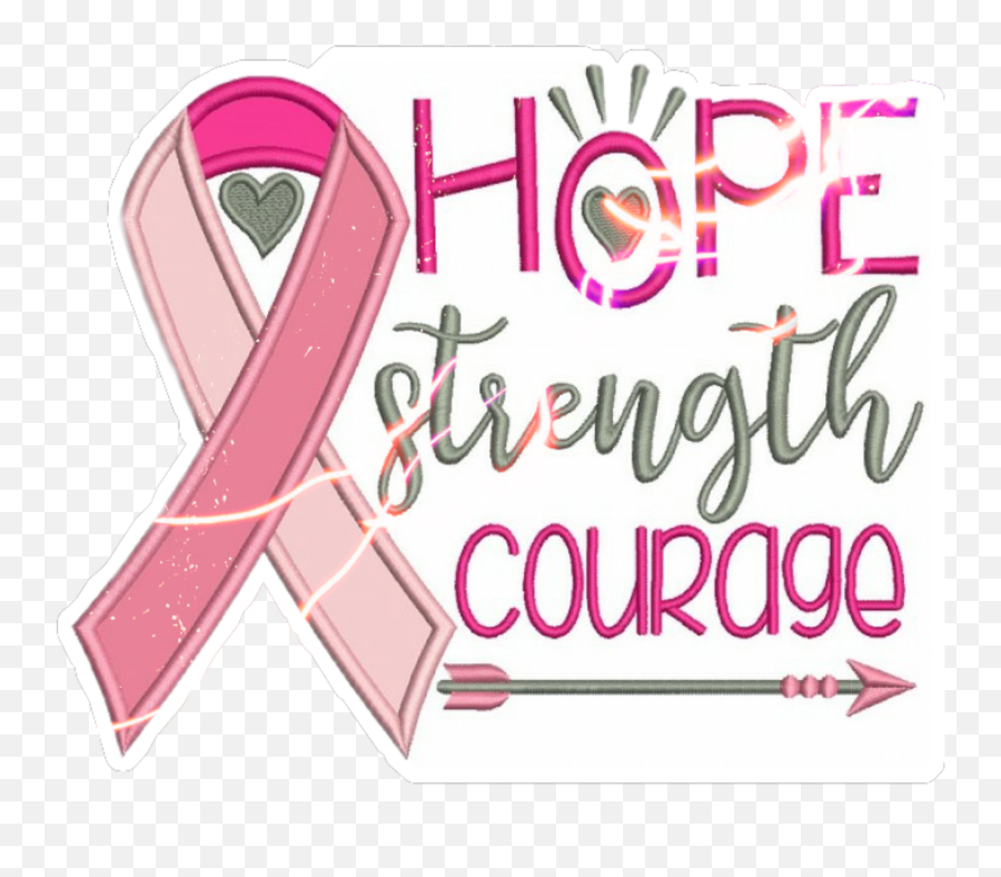 Hopestrengthcourage Hope Sticker - Girly Emoji,Pink Breast Cancer Ribbon Emoji