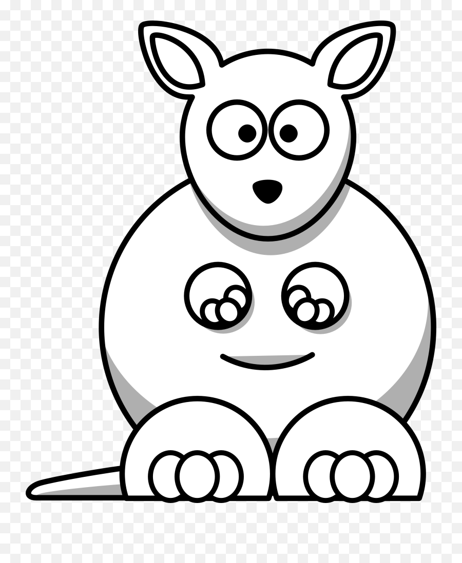 Kangaroo Outline Coloring Pages Kangaroo Free Download - Black And White Cartoon Animal Faces Emoji,Kangaroo Emoji