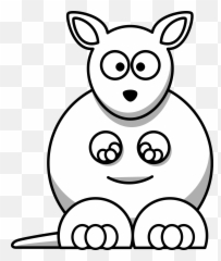 Kangaroo Outline Coloring Pages Kangaroo Free Download - Black And White Cartoon Animal Faces Emoji,Kangaroo Emoji