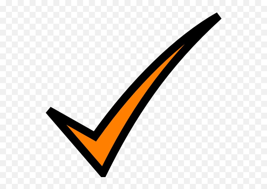 Checkmark Clipart Orange Checkmark Orange Transparent Free - Checkmark Clipart Black And White Emoji,Check Mark Emoji