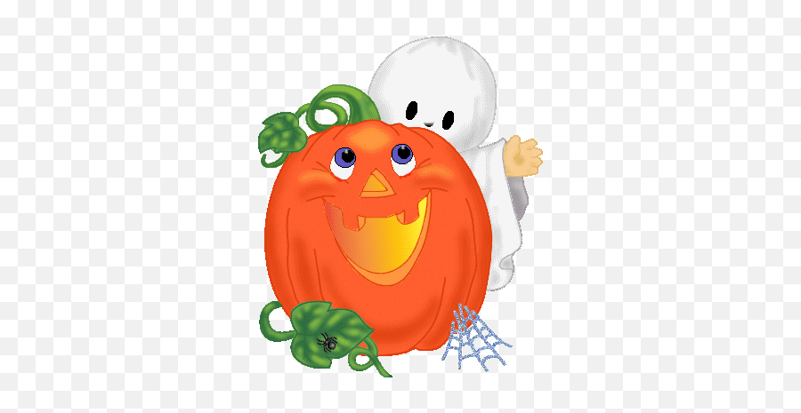 Gify Nena - Halloween Ghost And Pumpkin Clipart Emoji,Ghost Emoticon Gif
