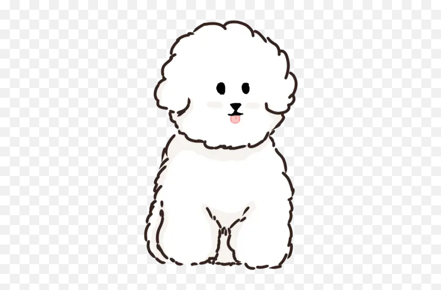 The Fluffy White Dog Stickers For Whatsapp - Dot Emoji,White Fluffy Dog Emojis
