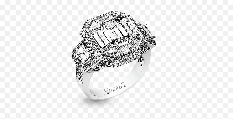 Simon G 18k White Gold Engagement Ring - Engagement Ring Emoji,Emotion Ring White