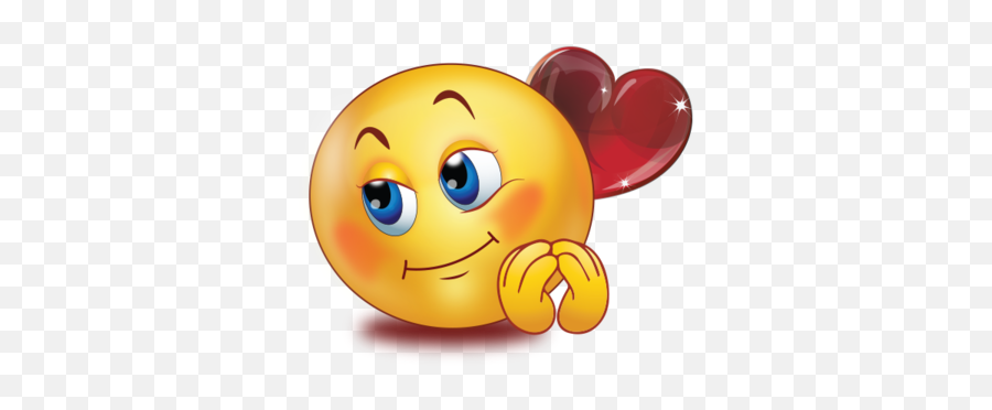 Love Big Eyes Big Glossy Heart Smiley Emoji - Smiley Loving,Emoticons For Messanger