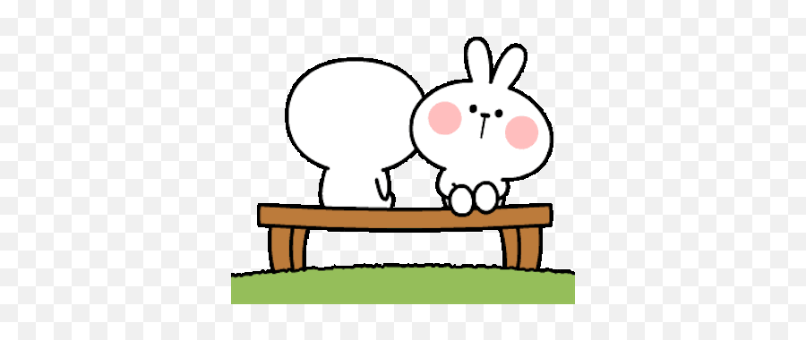 Happy Rabbit And Friend Animated By Pham Binh - Stiker Gif Spoiled Rabbit Emoji,Bunny Emoticon Gif