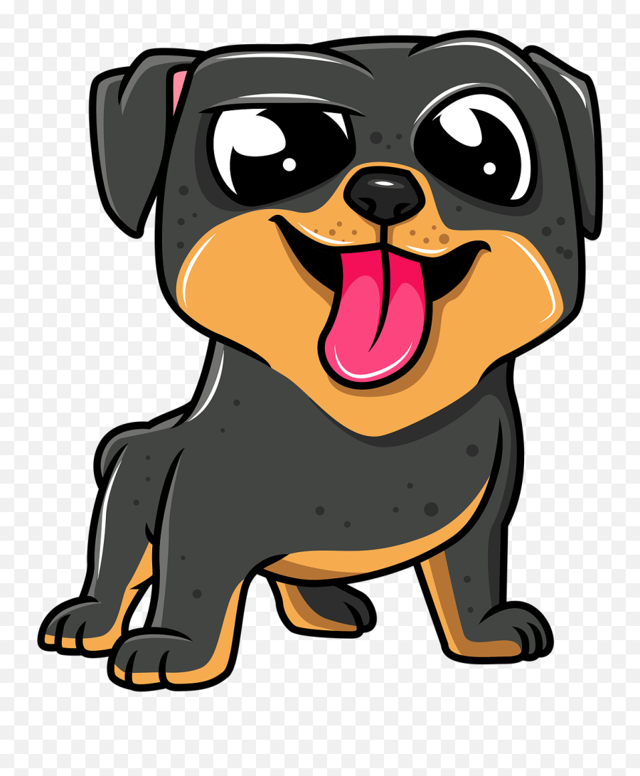 Rottweiler Puppy Dog - Cute Rottweiler Cartoon Emoji,Big Blinking Puppy Dog Eyes Emoji