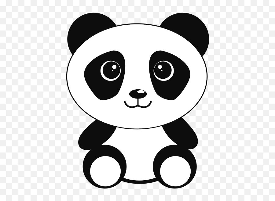 Cartoon Drawing Of Panda - Panda Clipart Black And White Emoji,Panda Emotion Clipart