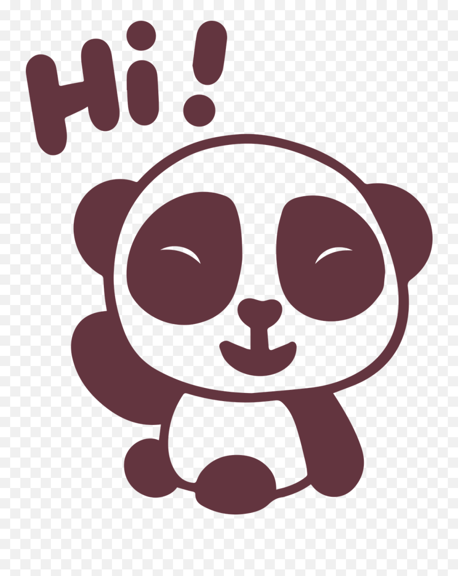 Baby Panda Hi Silhouette - Free Vector Graphic On Pixabay Emoji,Wechat Emoji Hd