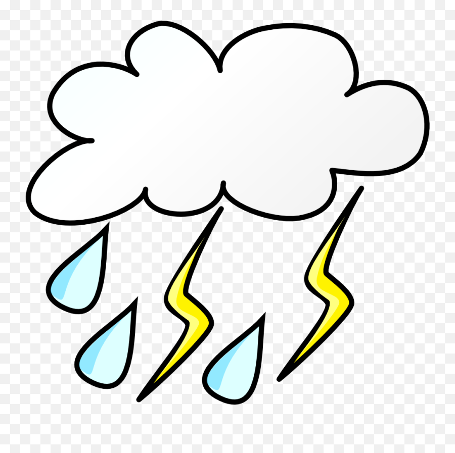 Thunderstorm Clipart Thunderbolt Thunderstorm Thunderbolt - Storm Cloud Clipart Emoji,Batting Eyelashes Emoji