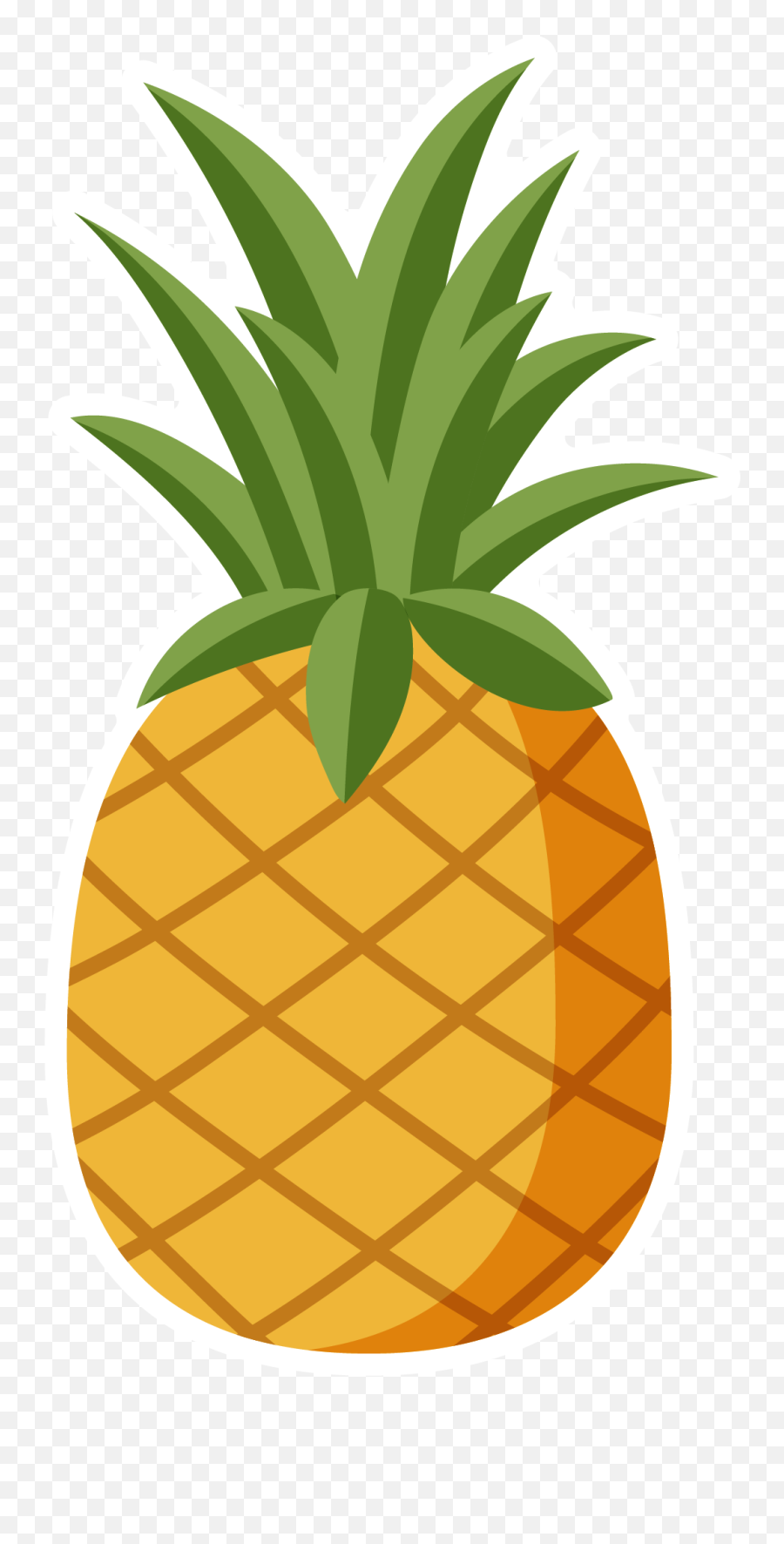 Hawaiian Pizza Clip Art Hand Painted - Vector Pineapple Clipart Png Emoji,Pizza Roll Emoji