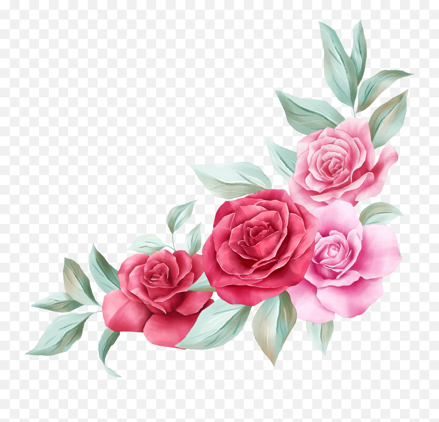 Roses Flowers Flower Bouquet Sticker By Candace Kee - Rose Flower Corner Border Emoji,Bouquet Of Flowers Emoji