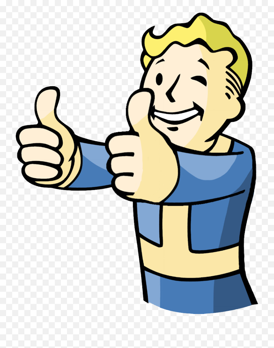 Download Boy Thumbs Up Image - Vault Boy Full Size Png Fallout Boy Thumbs Up Png Emoji,Boy Emoji