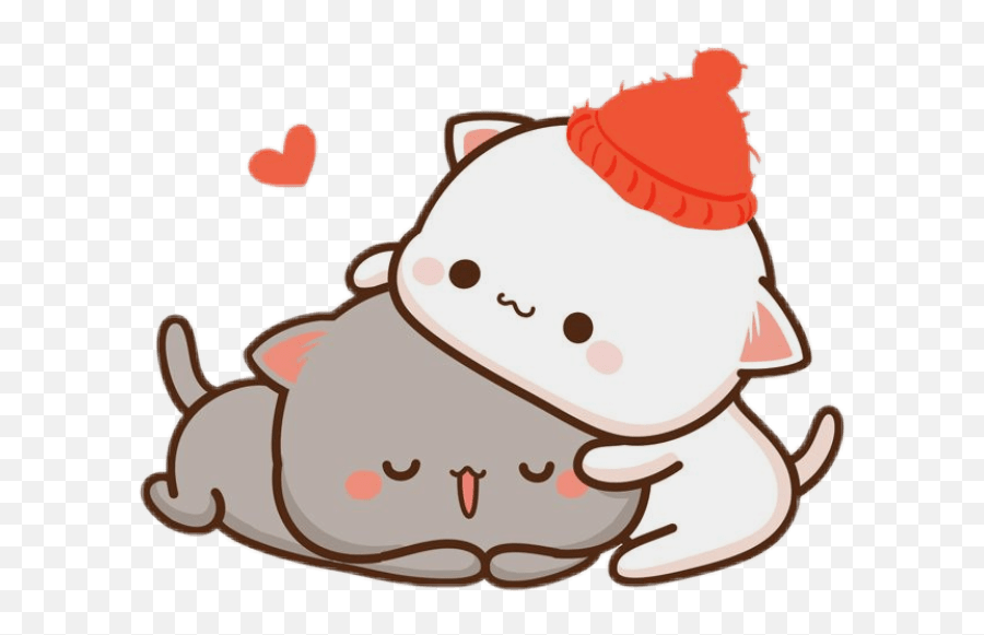 Freetoedit Cute Kawaii Cat Couple Love - Cute Kawaii Cat Emoji,How To Do Kawaii Cat Emoticons