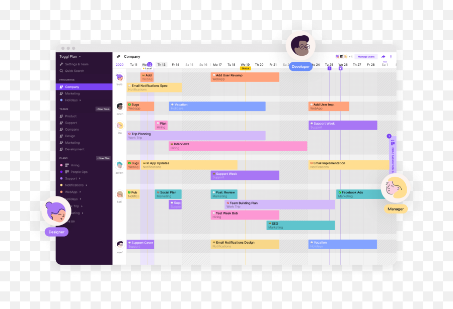 Free Visual Planner Visual Planning Software Toggl Plan - Visual Team Planning Emoji,Purple Emoji Spotify