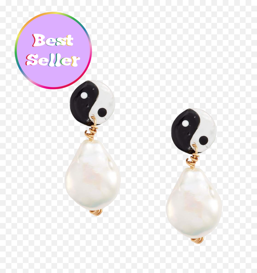 Pearly Yin Yang Earring Emoji,Ying Yang Emoticon